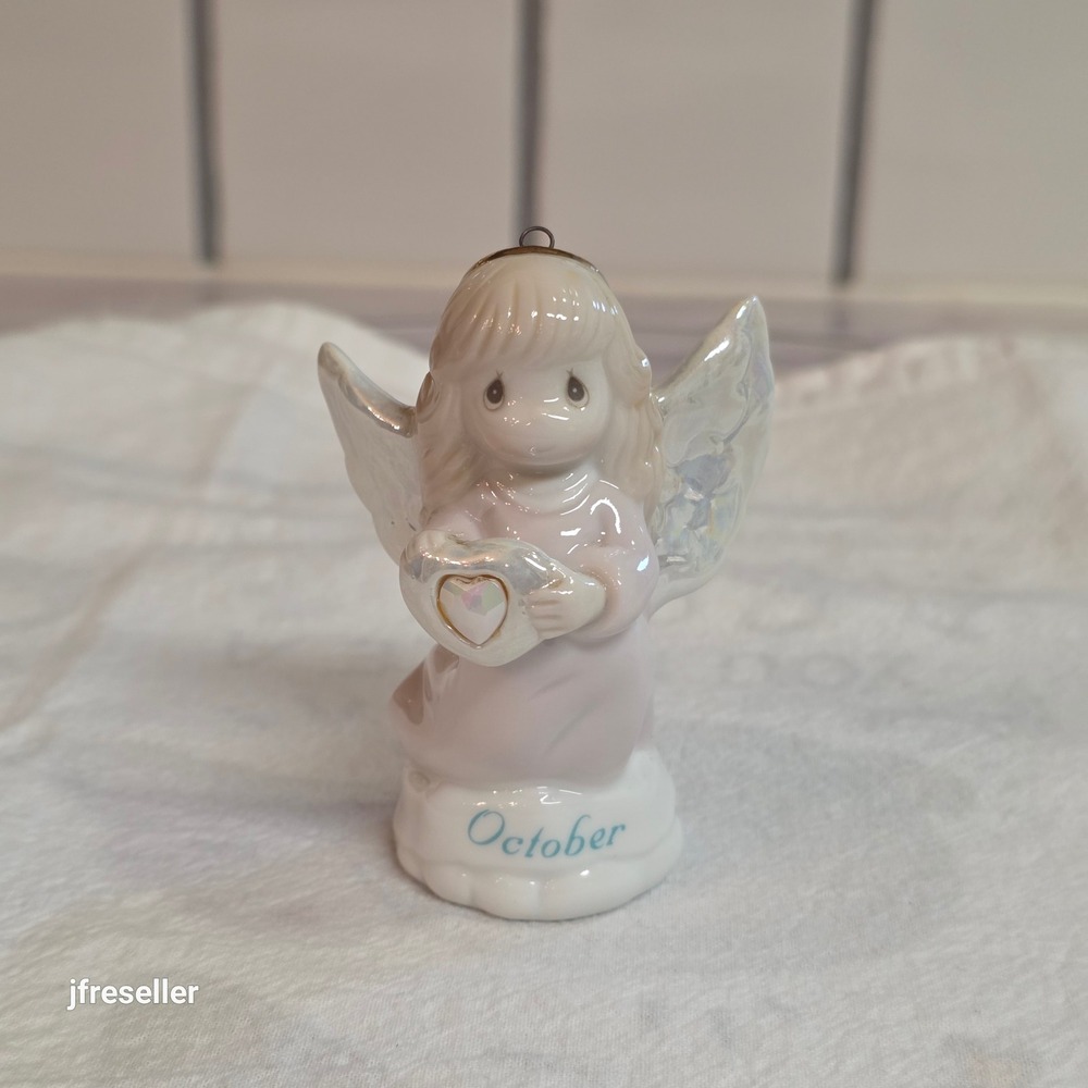Precious Moments 1997 October Birthday Angel Porcelain Figurine Ornament Enesco